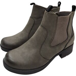 Earth Origins Rylane Chelsea Ankle Boots Booties 7M Stone Grey Leather Cabincore